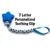 Blue Silicone Personalized Teething Pacifier Clip