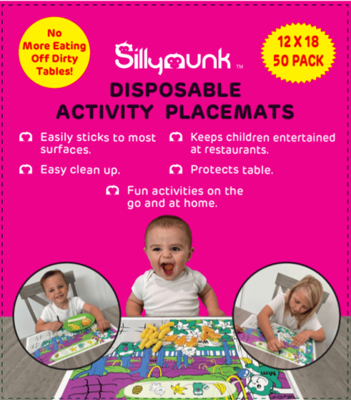 Toddler Disposable Placemats 12x18 pack of 50