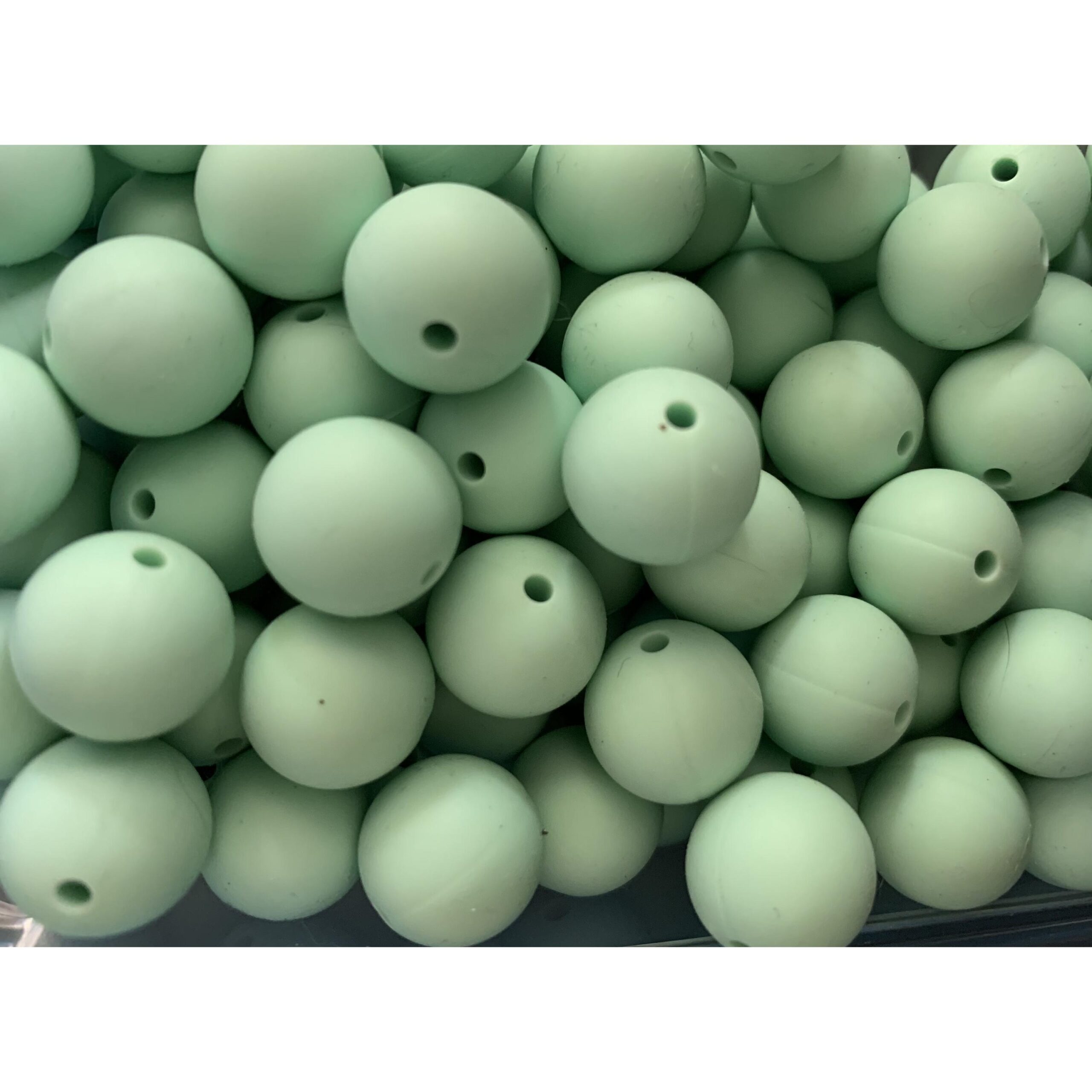 Silicone 15MM Mint Round Beads