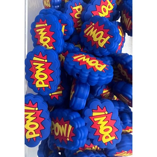 Silicone Superhero Pow! Comic Beads