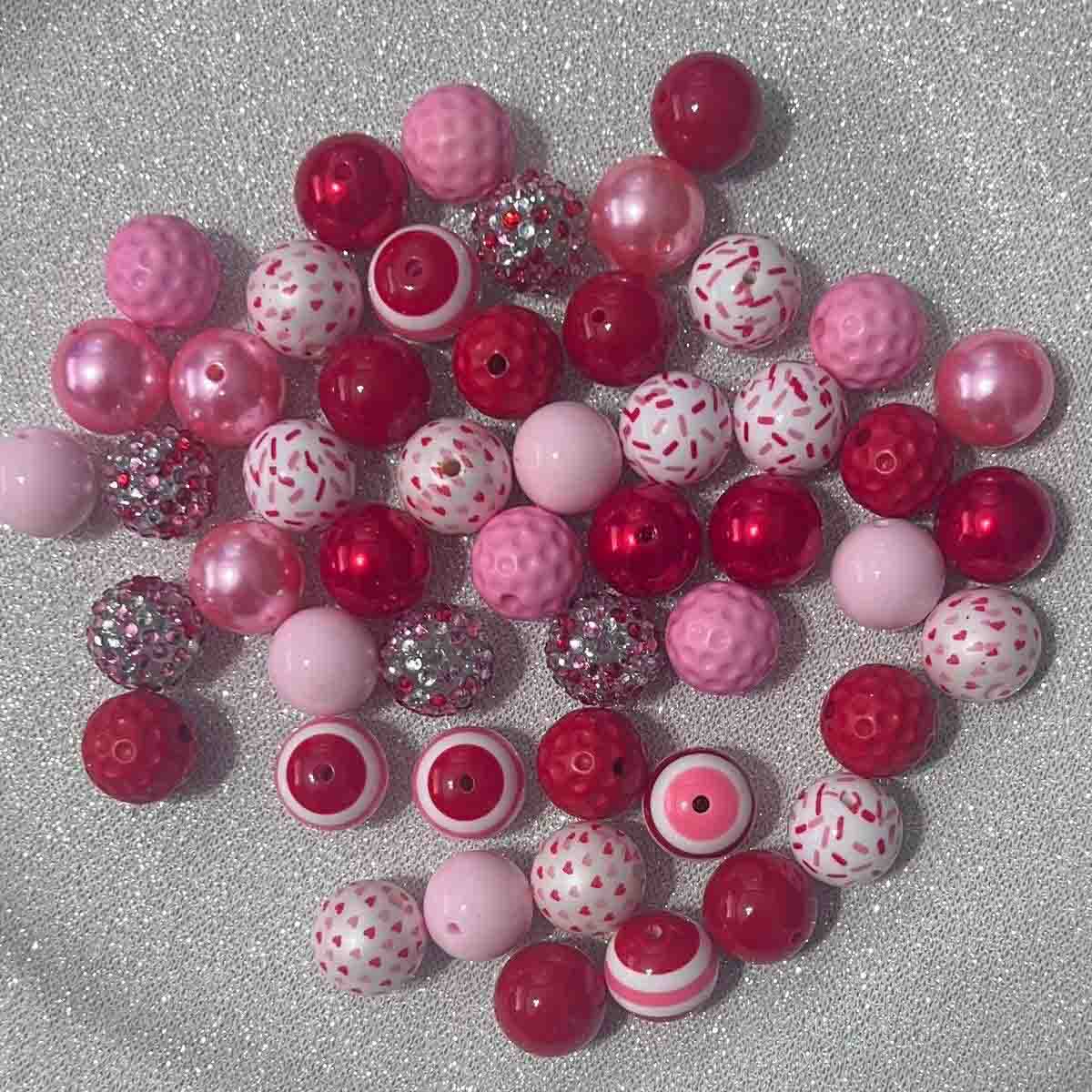 20mm Valentines Color Mix Style Acrylic Chunky Fashion Beads