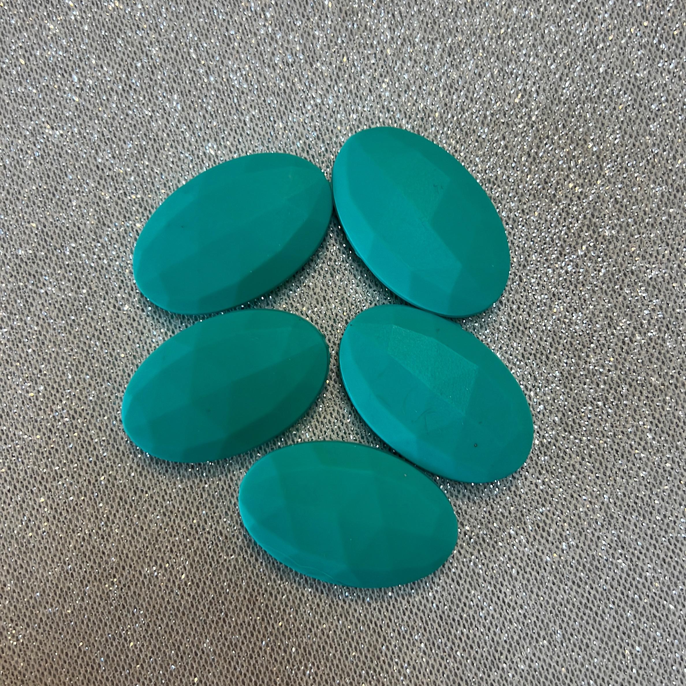 Silicone Teal Faceted Beads