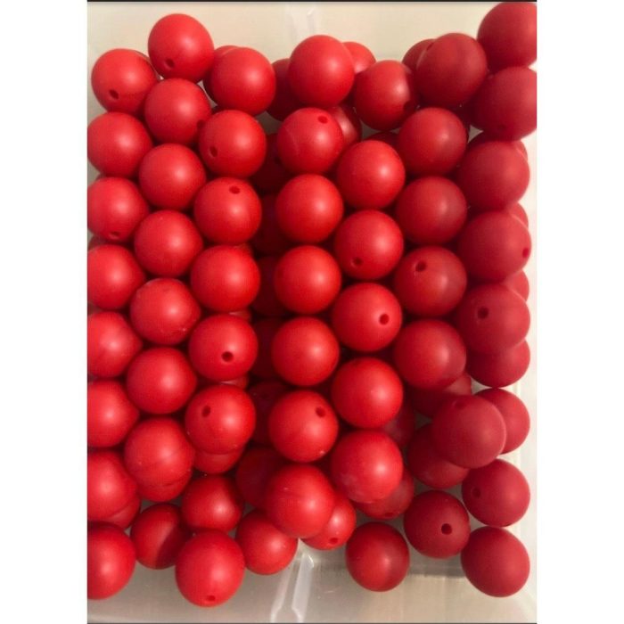 Silicone 15MM Red Round Beads