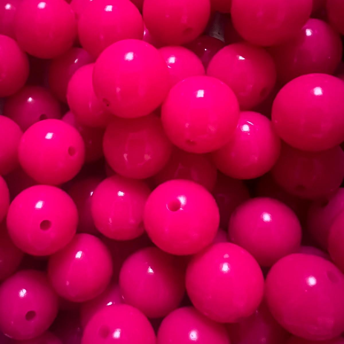 15mm glossy hot pink Beads