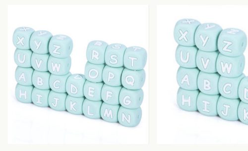 mint letter beads