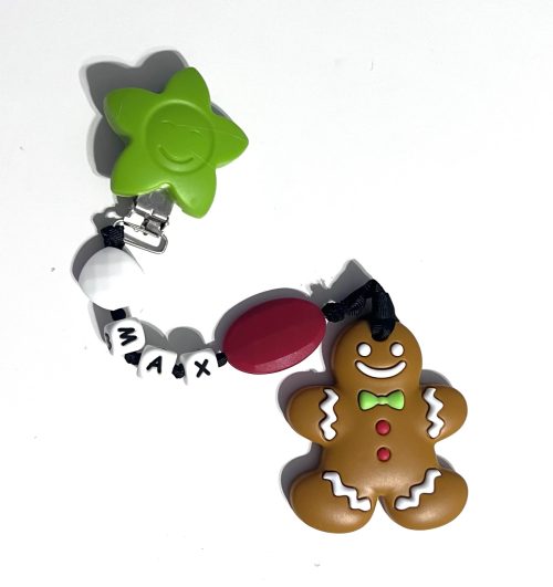 gingerbread teething clip