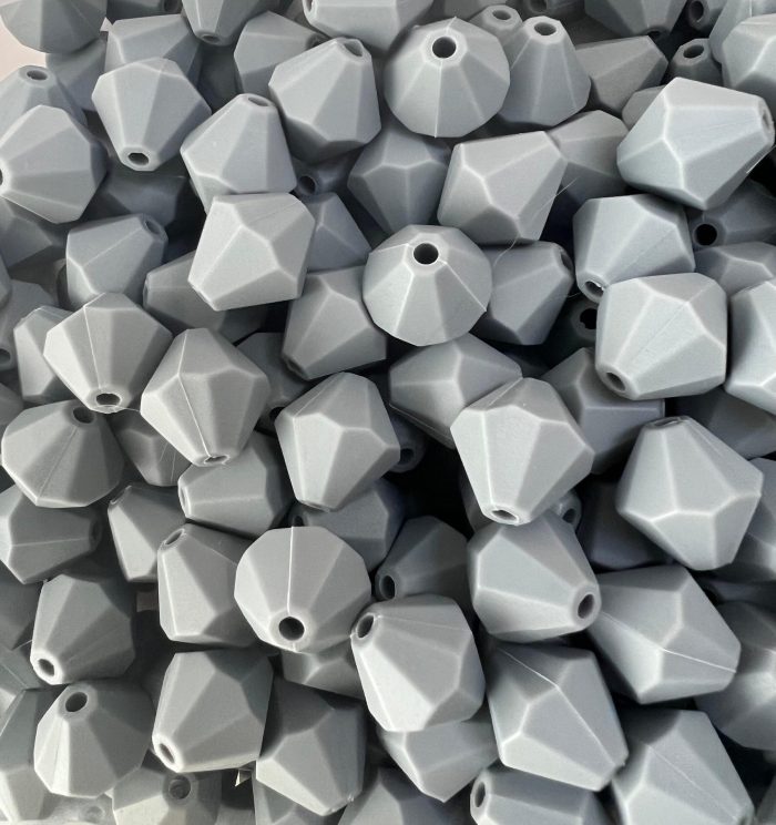 12mm Grey Hexagon Beads