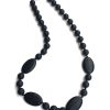 black beaded teething necklace