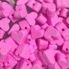 Small Pink Heart Beads