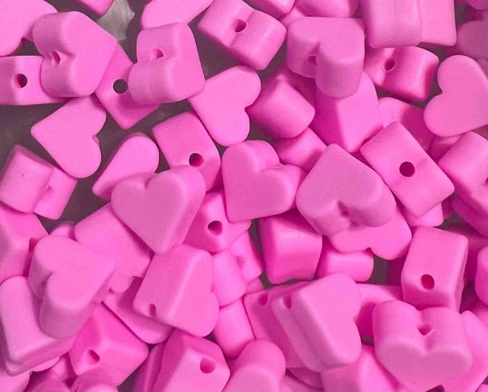 Small Pink Heart Beads