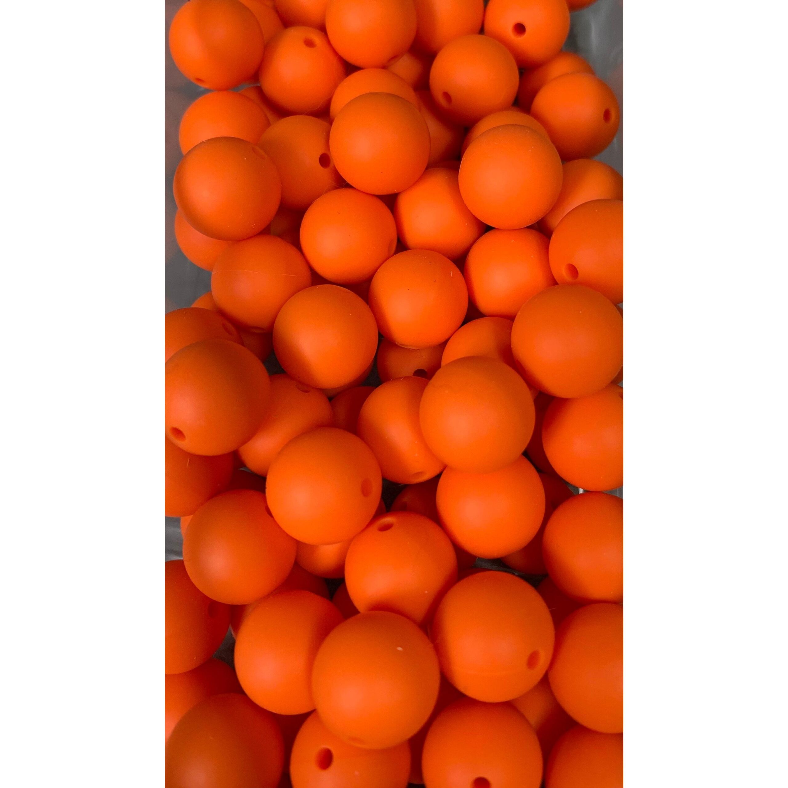 12MM Orange Silicone Beads
