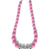 pink teething necklace