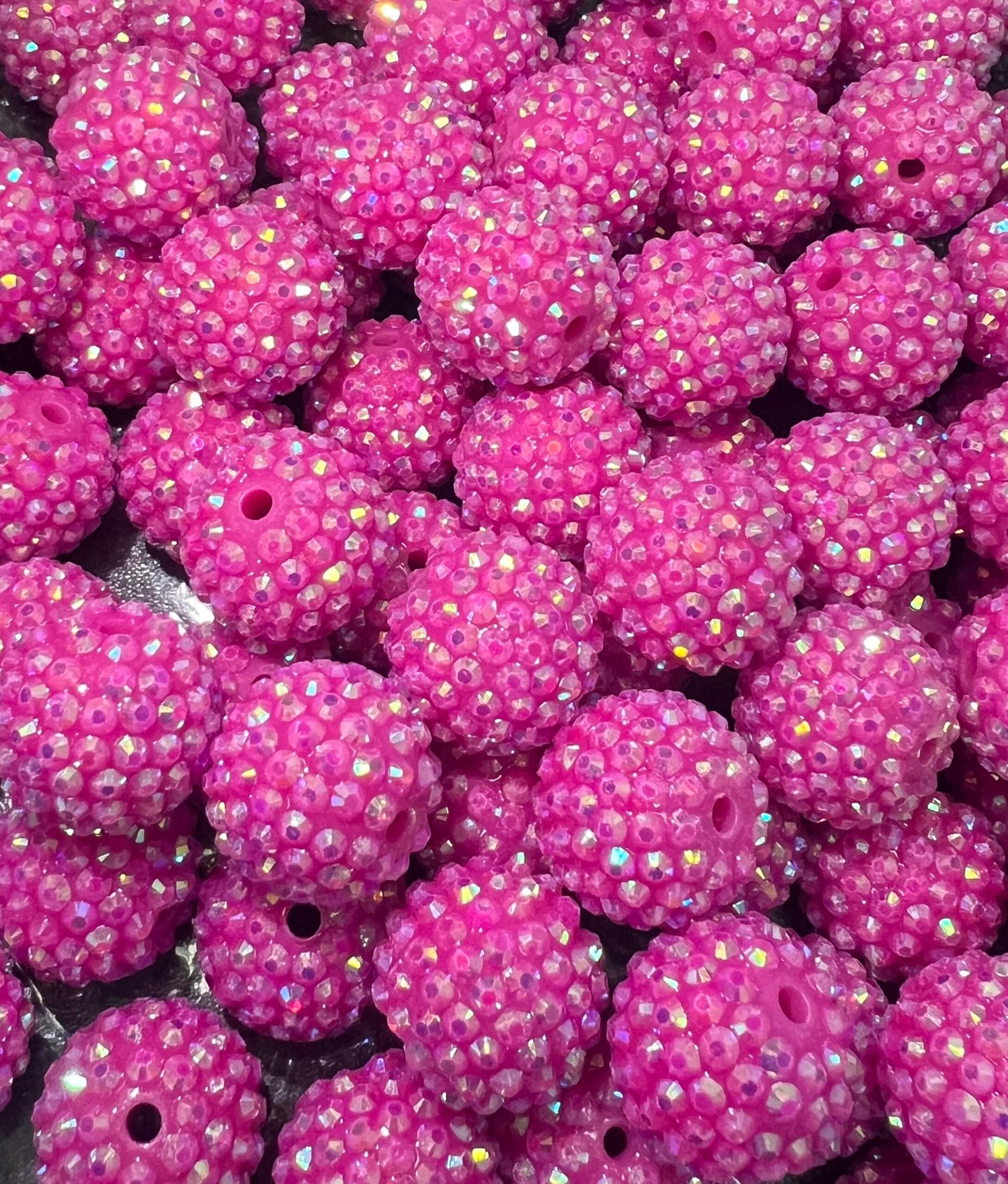 20mm Hot Pink Rhinestone beads