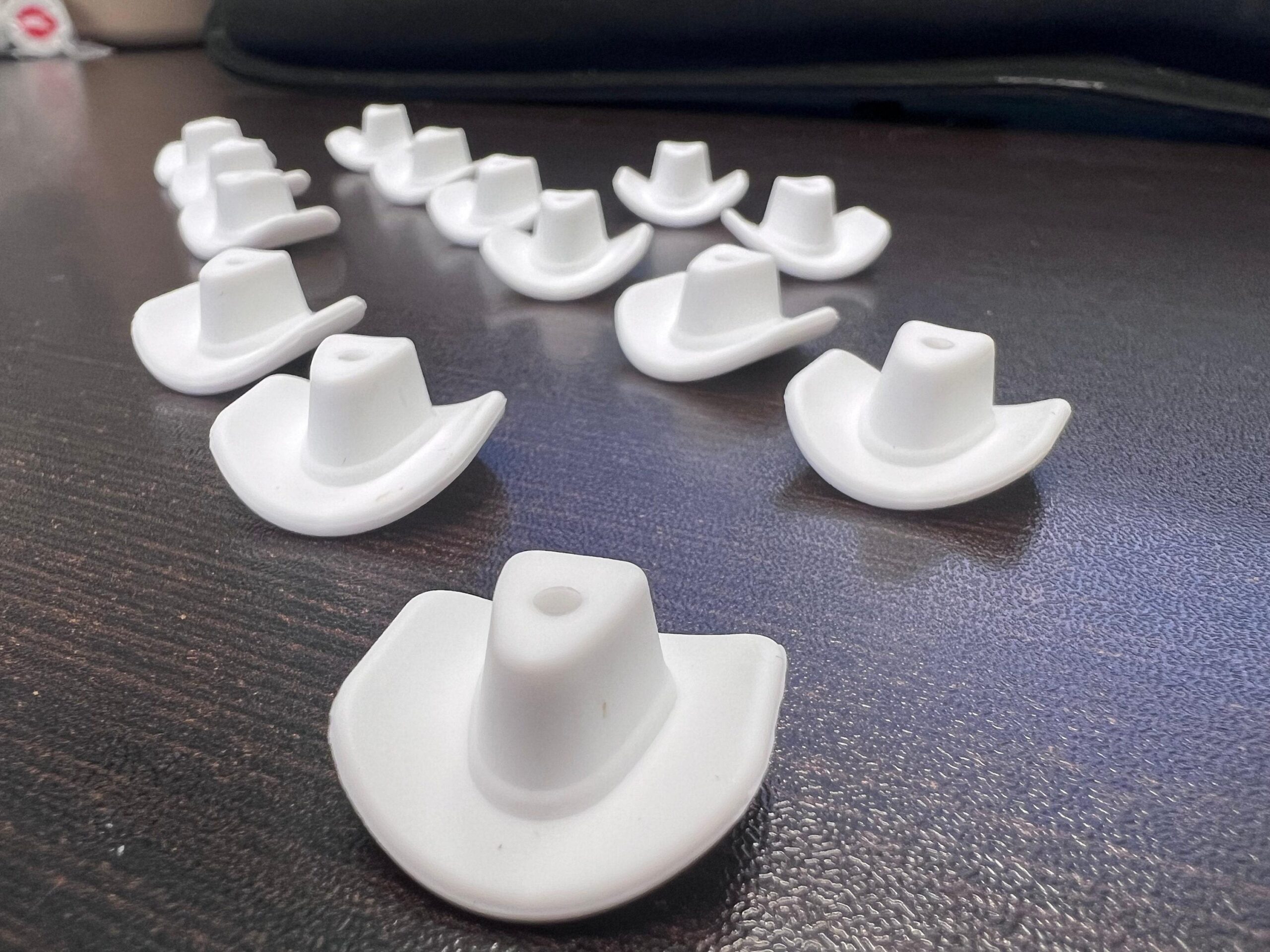 Silicone White Cowboy Hat Beads