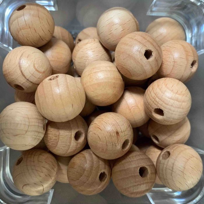 Silicone 18mm Round Wooden Beads