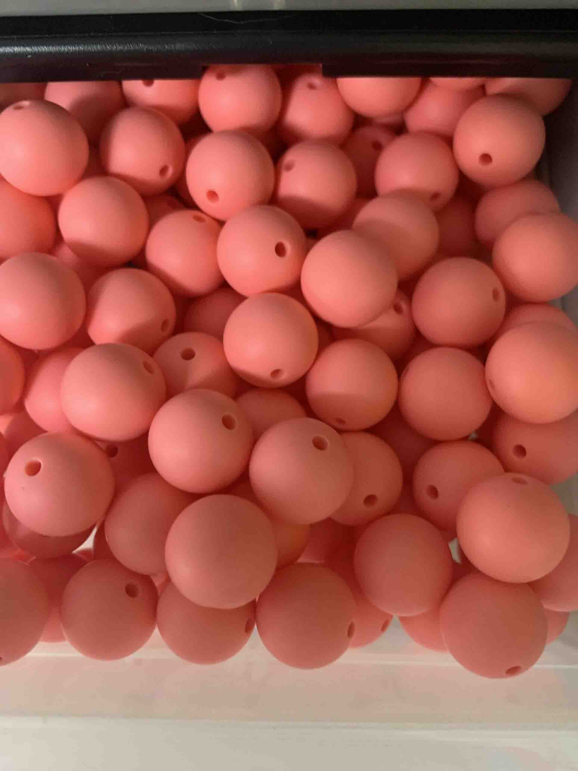 Silicone Coral Pink 15mm Beads