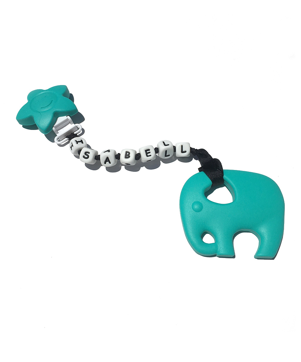 SillyMunk™ High Quality Silicone Personalized Grey Elephant teething