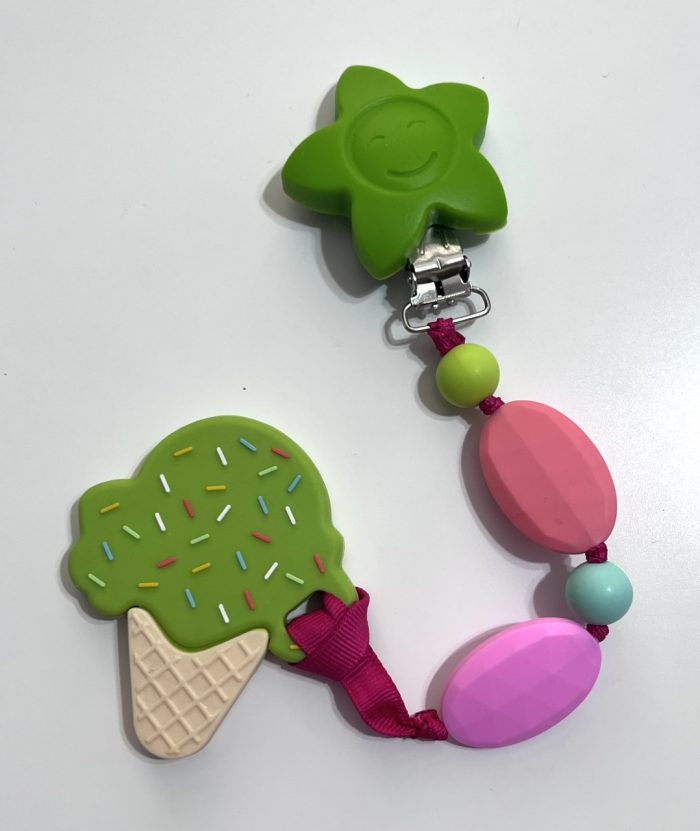 silicone ice cream teething pendant