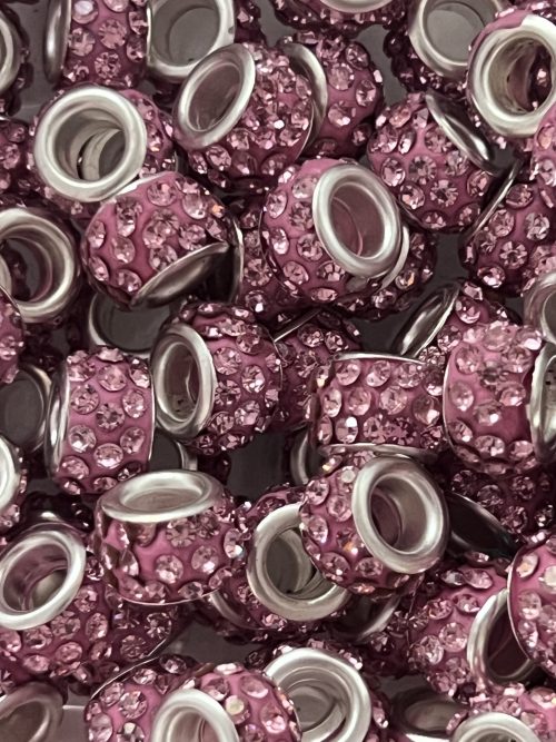 pink rhinestone spacers