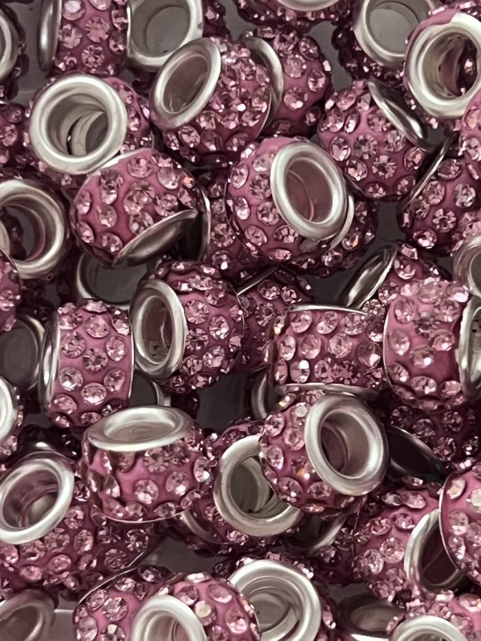 pink rhinestone spacers