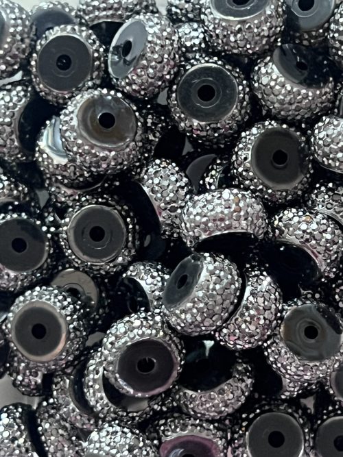 10mm black rhinestone spacer beads