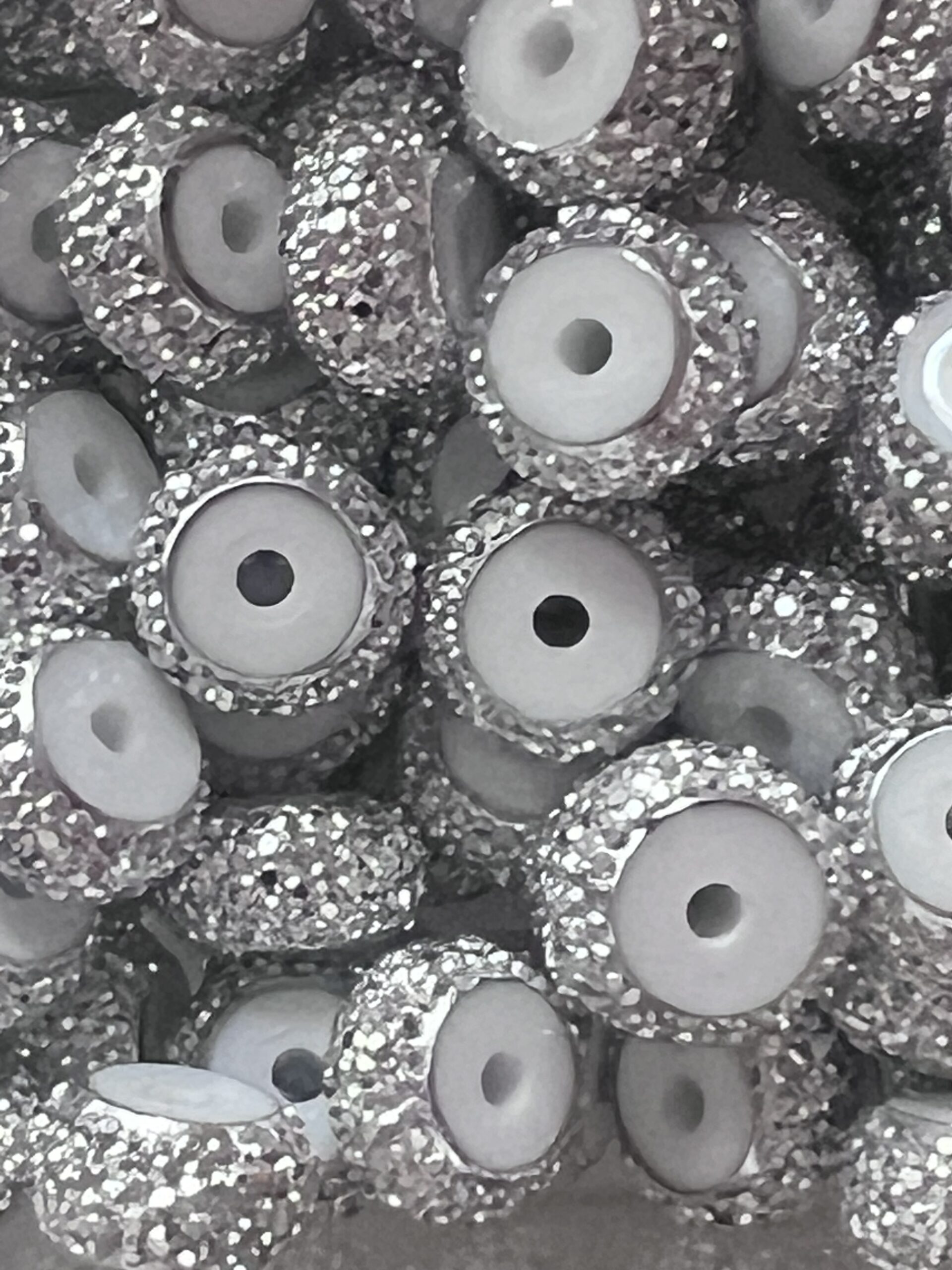 Small Silver Rhinestones spacers Dazzling Rhinestones spacers Beads For  Bracelet Pendant Jewelry Pen Accessories set of 5 - SillyMunk
