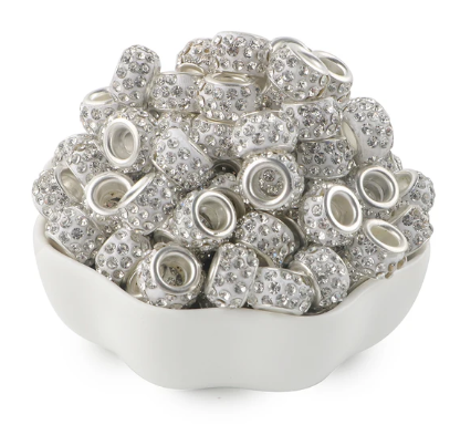 silver rhinestone spacer beads