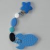 Blue Silicone Rocket ship teething