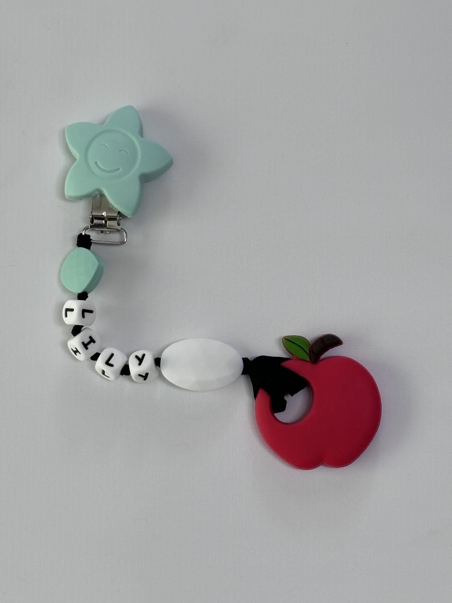 Personalized Apple Teething Clip