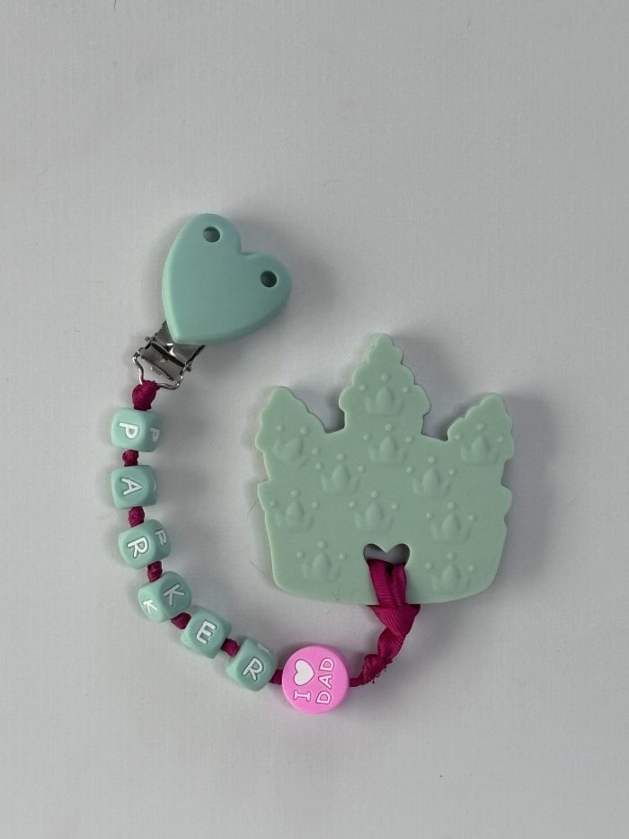 Mint Castle Teething Clip