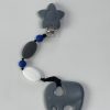 grey elephant teething clip