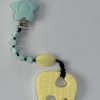 Yellow Personalized Elephant teething Clip