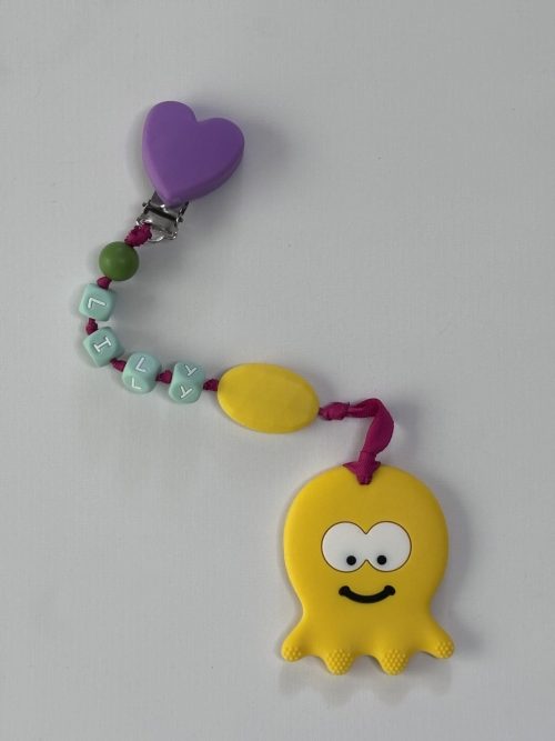 yellow octopus teething clips