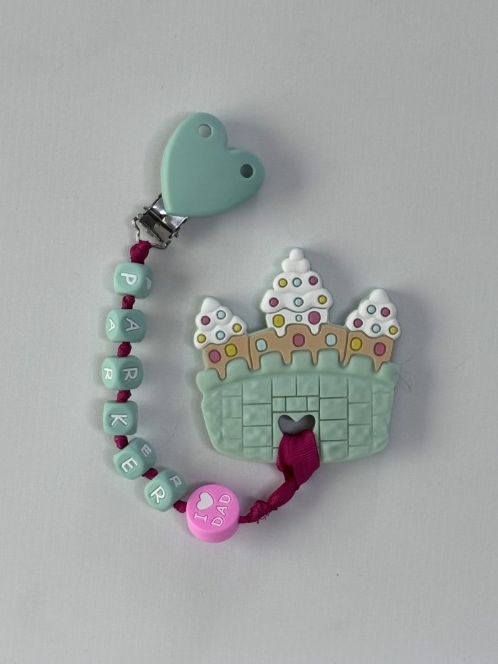 Mint Castle Teething Clip