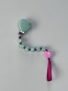 heart silicone pacifier clip