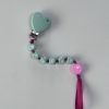 heart silicone pacifier clip