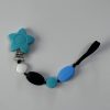 High Quality Beaded Teal Silicone Pacifier Clip