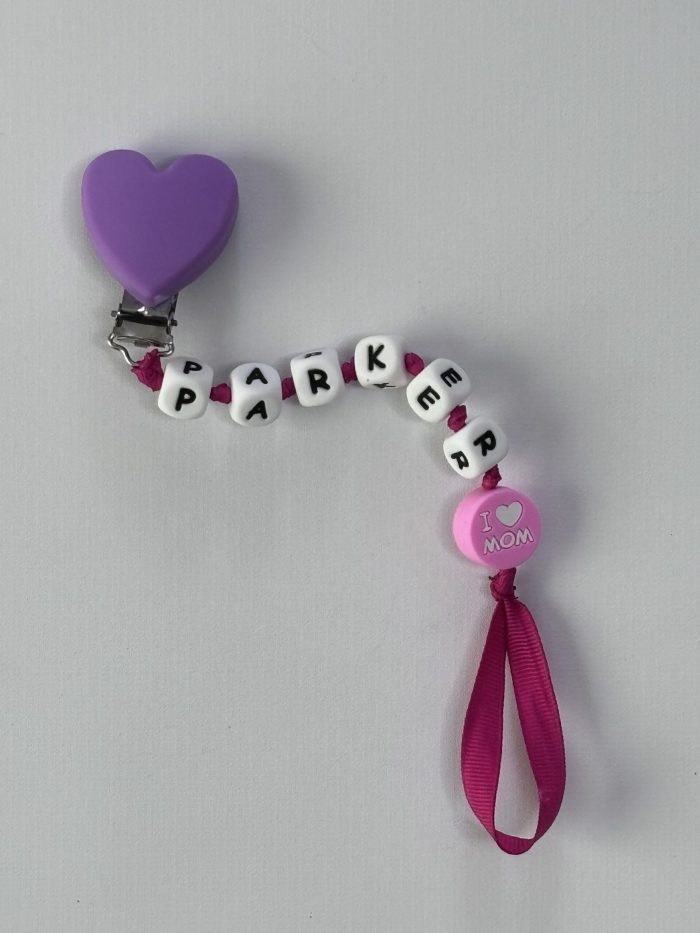 heart silicone pacifier clip