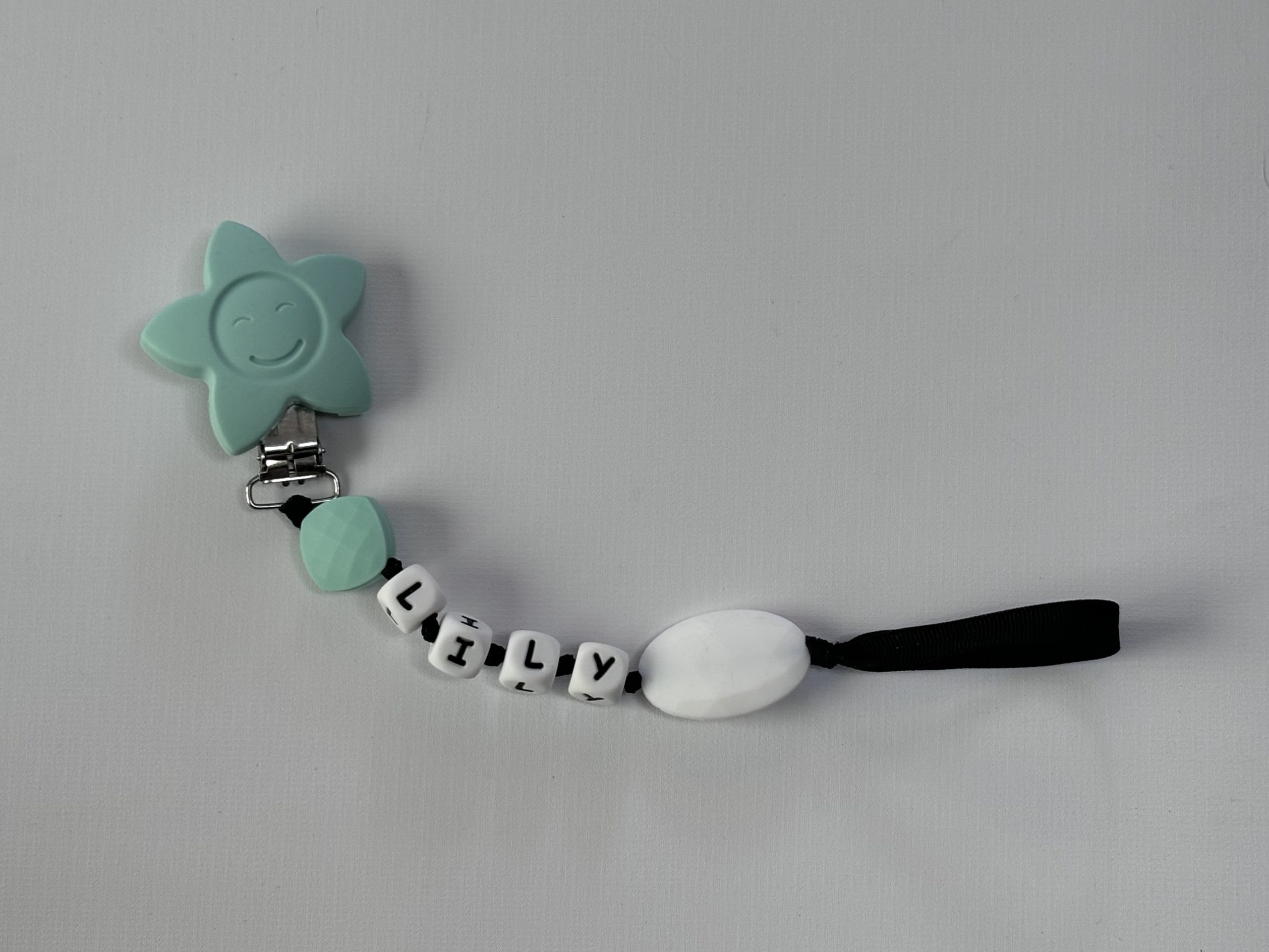 Mint Silicone Pacifier Clip