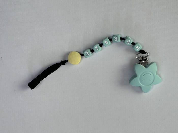 Mint Silicone Pacifier Clip