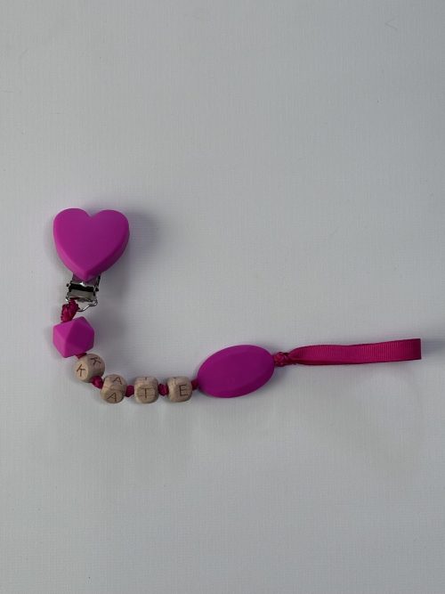 heart silicone pacifier clip