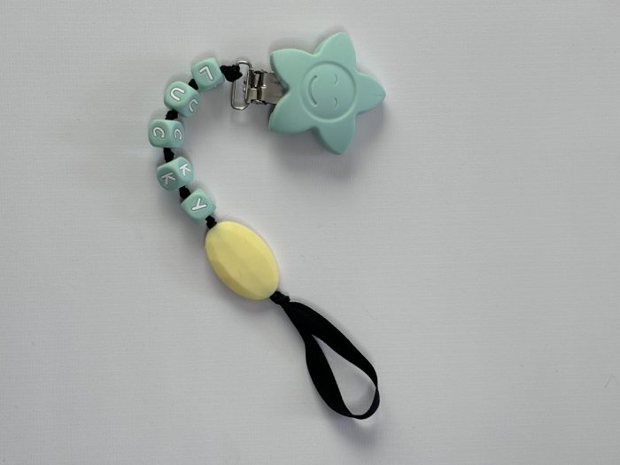 Mint Silicone Pacifier Clip