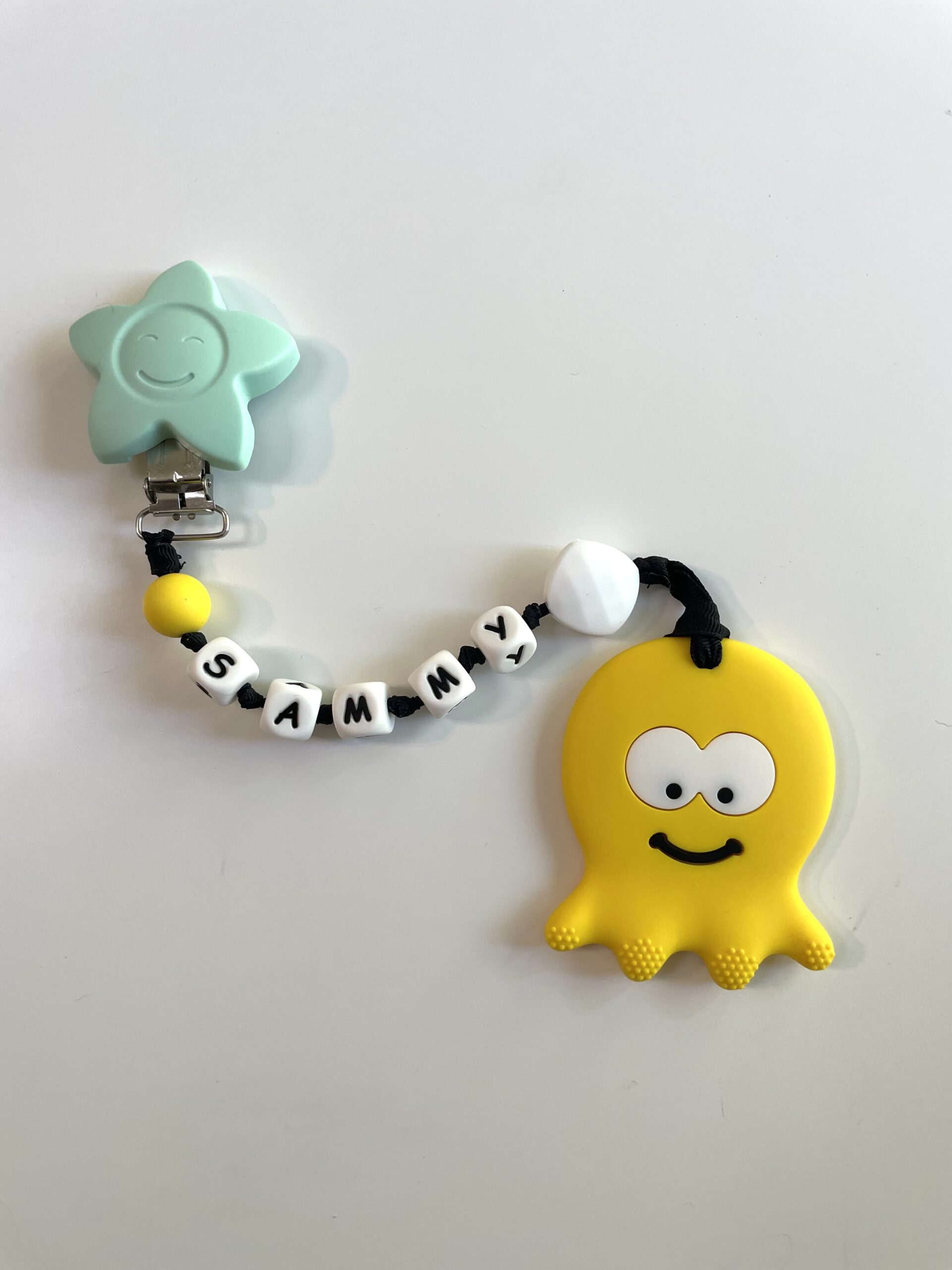 personalized octopus teething clip
