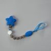 Blue Silicone Pacifier Clip