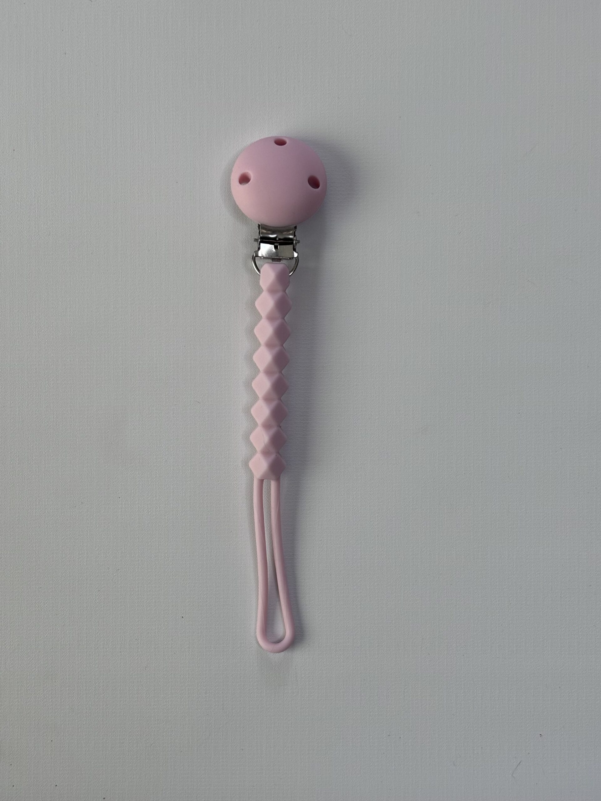 pink silicone pacifier clip