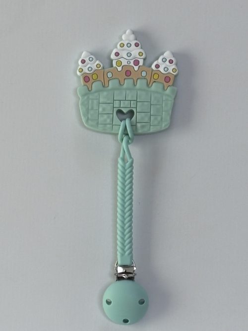 Silicone Mint Castle Teething Clip