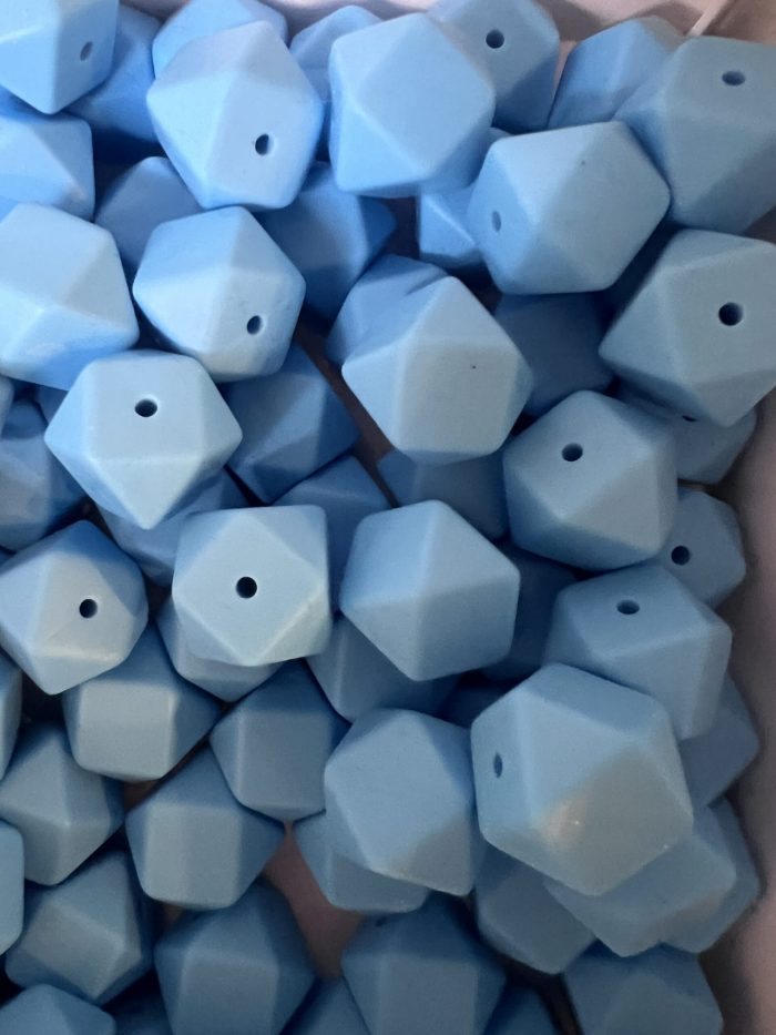 17mm blue hexagon beads