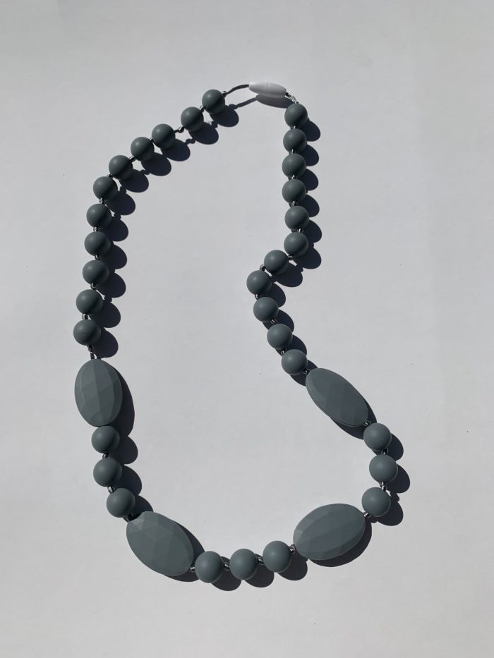 grey beaded teething necklace