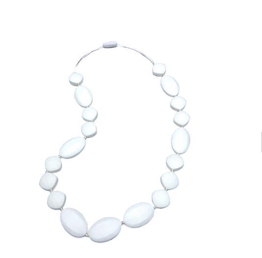 silicone white teething necklace