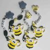 silicone personalized bee teething clips